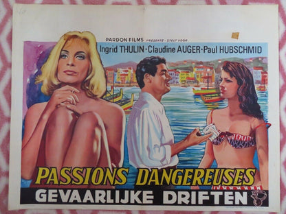 PASSIONS DANGEREUSES / GAMES OF DESIRE BELGIUM (19"x 15") POSTER I.THULIN 1964