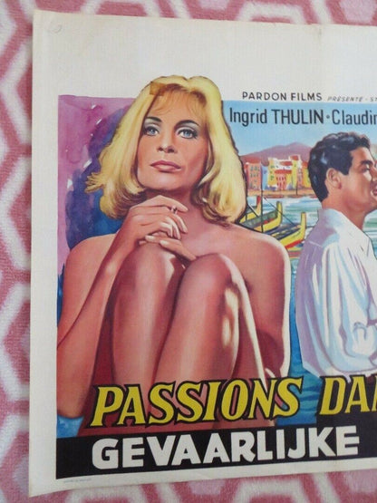 PASSIONS DANGEREUSES / GAMES OF DESIRE BELGIUM (19"x 15") POSTER I.THULIN 1964