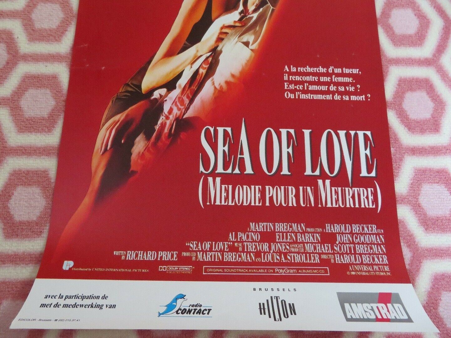 SEA OF LOVE / MELODIE POUR UN MEURTRE BELGIUM (19.5"x 13") POSTER AL PACINO 1989