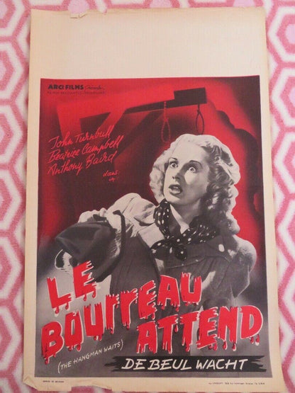 LE BOURREAU ATTEND / THE HANGMAN WAITS BELGIUM (22"x 14") POSTER JOHN TURNBULL