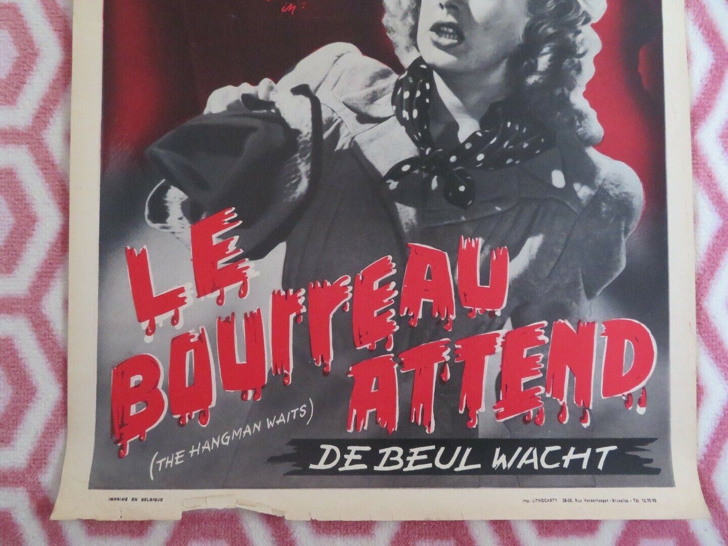 LE BOURREAU ATTEND / THE HANGMAN WAITS BELGIUM (22"x 14") POSTER JOHN TURNBULL