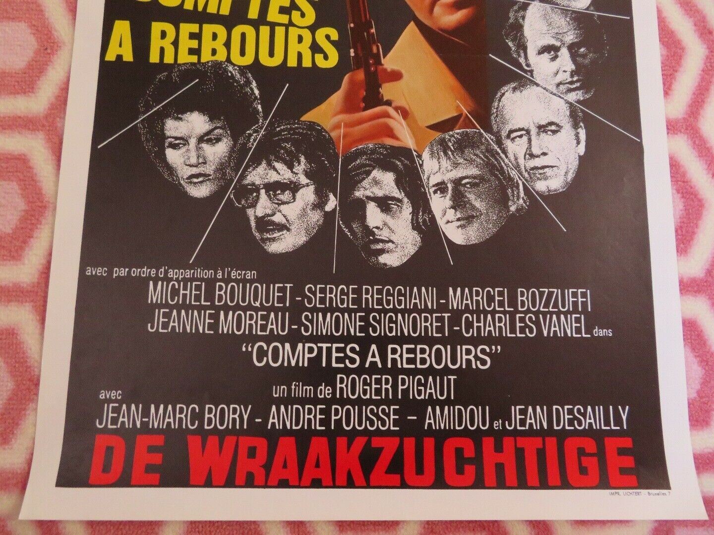 COMPTES A REBOURS / COUNTDOWN BELGIUM (21.5"x 14") POSTER MICHEL BOUQUET 1971