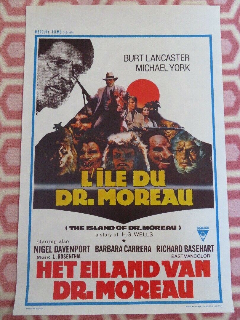 THE ISLAND OF DR.MOREAU / L'ILE DU DR.MOREAU BELGIUM (21.5"x 14.5") POSTER 1977