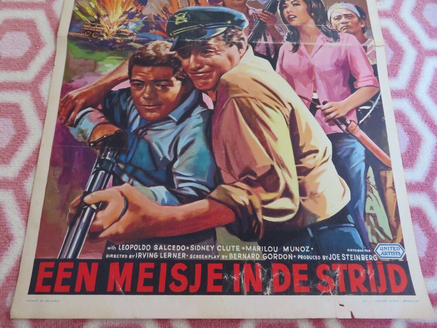 UNE FILLE DANS LA BATAILLE / CRY OF BATTLE BELGIUM (21"x 14") POSTER HEFLIN 1963