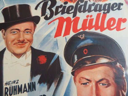 BRIEFDRAGER MULLER / Mailman Mueller BELGIUM (21.5"x 14") POSTER H.RUHMANN  1953