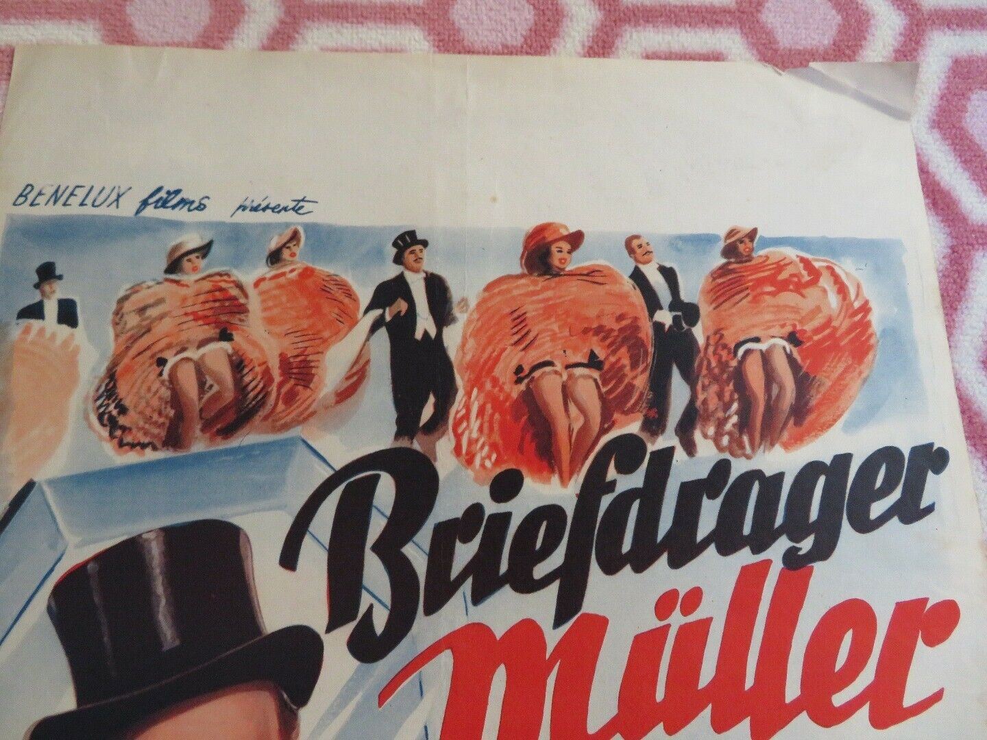 BRIEFDRAGER MULLER / Mailman Mueller BELGIUM (21.5"x 14") POSTER H.RUHMANN  1953