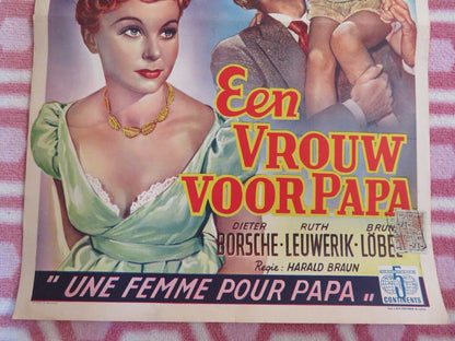 EEN VROUW VOOR PAPA / Vater braucht eine Frau BELGIUM (20"x 14") POSTER 1952