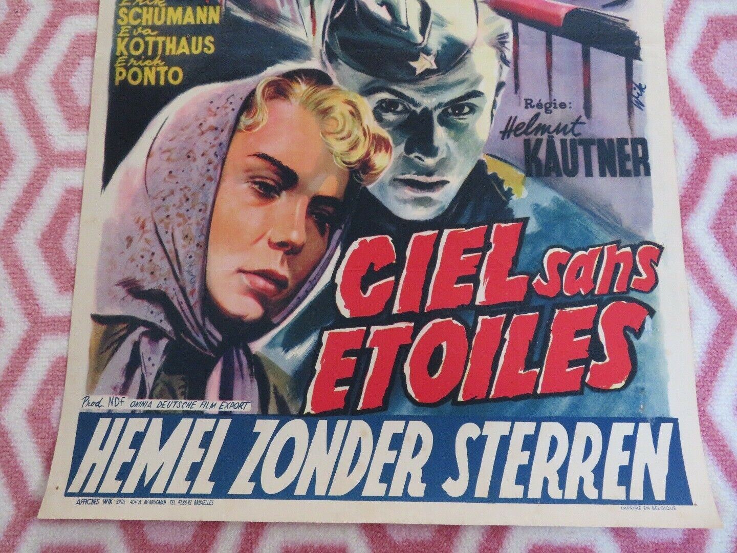 CIEL SAN ETOILES / Sky Without Stars BELGIUM (21.5"x 13.5")POSTER SCHUMANN 1955