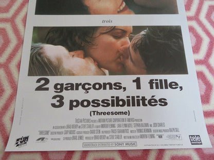 THREESOME BELGIUM (19.5"x 13") POSTER LARA FLYNN BOYLE STEPHEN BALDWIN 1994