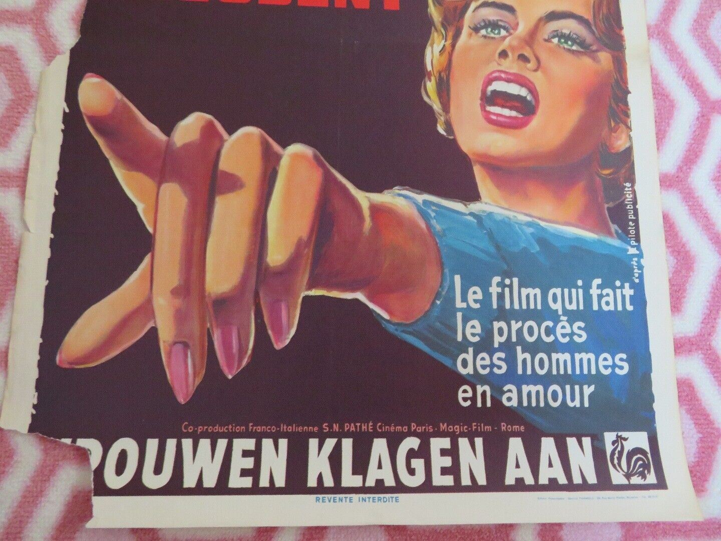 LES FEMMES ACCUSENT LATIN LOVERS BELGIUM (22"x 14.5") POSTER MARIA DI GIUSEPPE