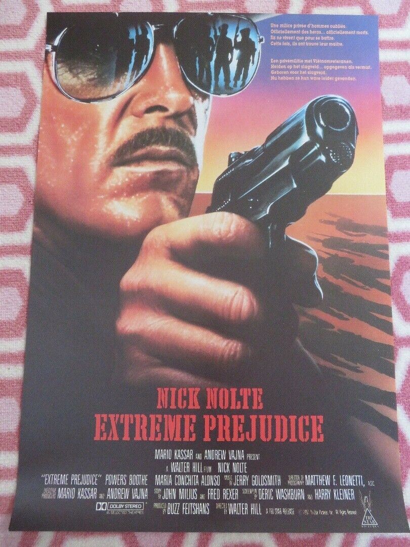 EXTREME PREDJUDICE  BELGIUM (21.5"x14.5") POSTER NICK NOLTE  MARIO KASSAR 1987