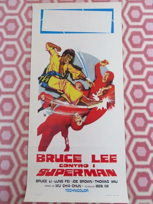 SUPERDRAGON VS SUPERMAN BRUCE LEE AGAINST SUPERMEN ITALIAN (28"x13") POSTER '76