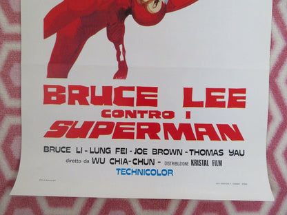 SUPERDRAGON VS SUPERMAN BRUCE LEE AGAINST SUPERMEN ITALIAN (28"x13") POSTER '76