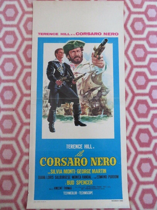 THE BLACK CORSAIR ITALIAN (28"x13") POSTER TERENCE HILL GEORGE MARTIN 1976