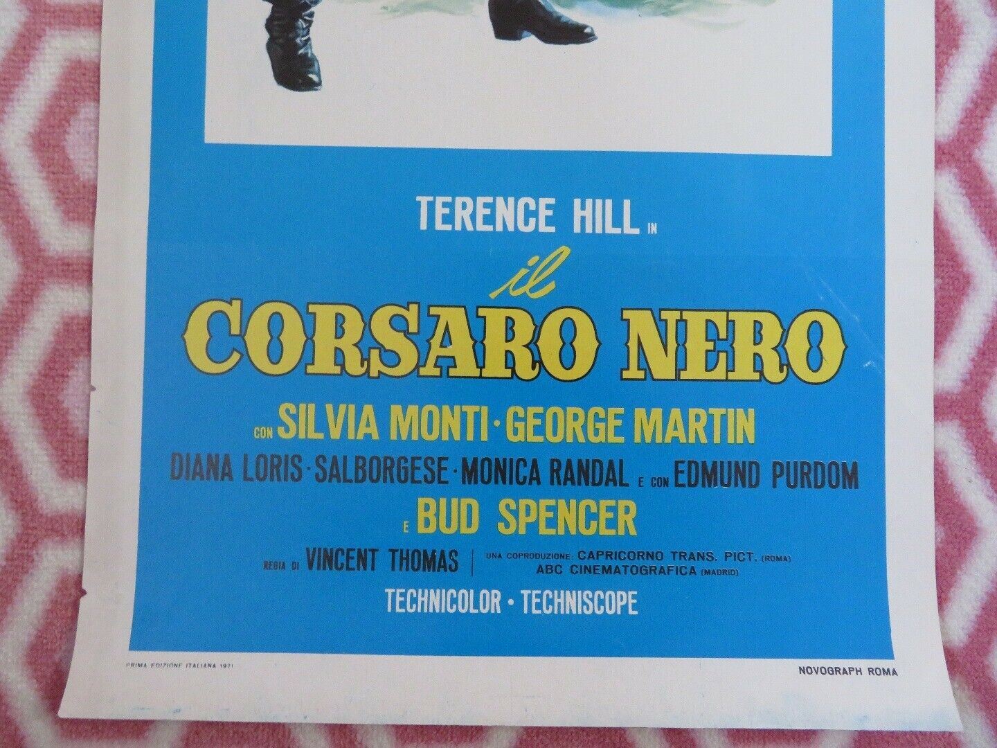 THE BLACK CORSAIR ITALIAN (28"x13") POSTER TERENCE HILL GEORGE MARTIN 1976