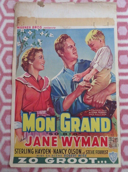 SO BIG / MON GRAND BELGIUM (21.5"x 14") POSTER JANE WYMAN STERLING HAYDEN 1953