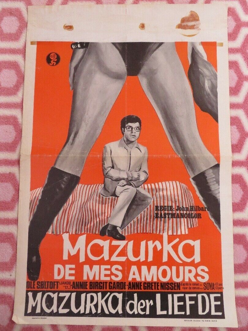 Danish Bed and Board/ MAZURKA DE MES AMOURS BELGIUM (21.5"x 14") POSTER 1972