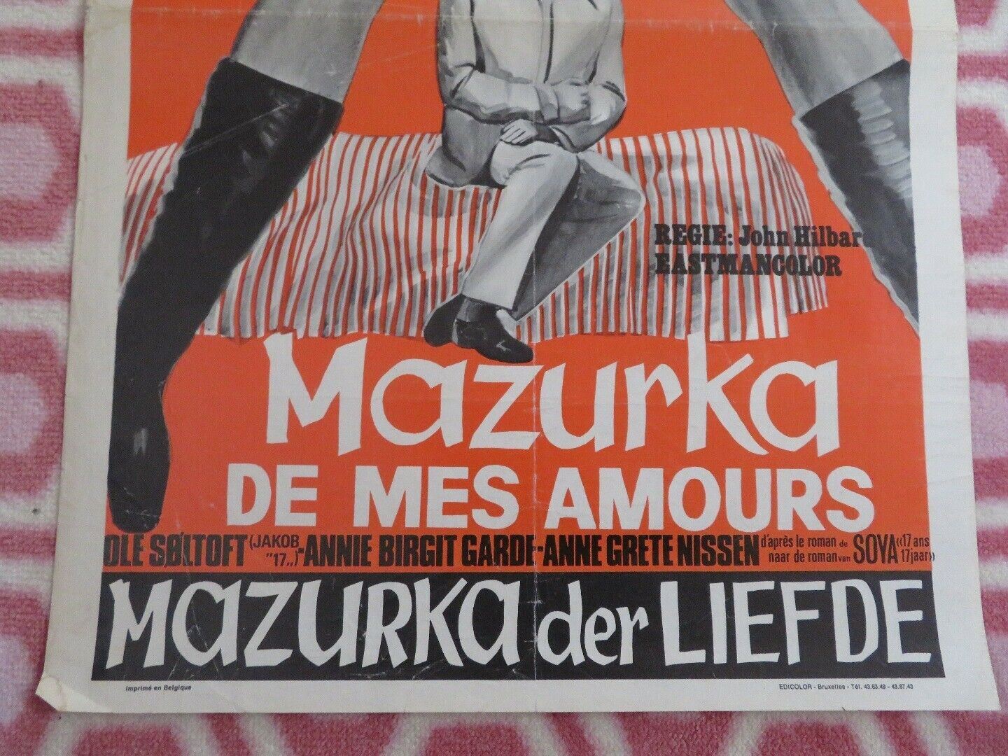 Danish Bed and Board/ MAZURKA DE MES AMOURS BELGIUM (21.5"x 14") POSTER 1972