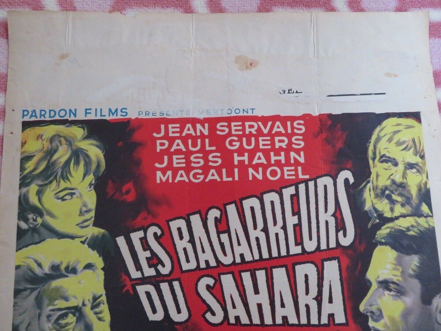 LA SAHARA BRULE/ LES BAGARREURS DU SARARA BELGIUM (22"x 14.5") POSTER 1961