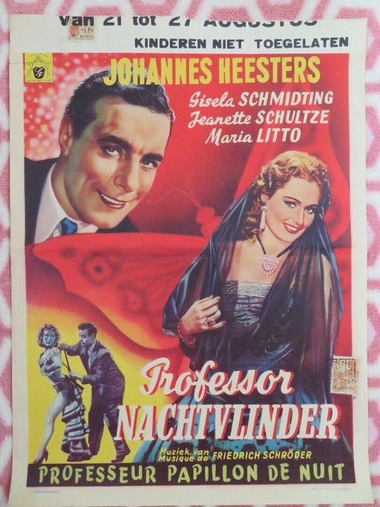 PROFESSOR NACHFALTER/ PROFESSOE NACHTVLINDER BELGIUM (19"x 14") POSTER 1951