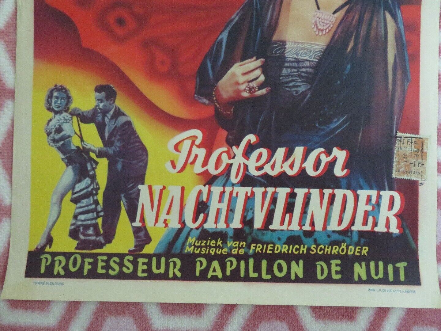 PROFESSOR NACHFALTER/ PROFESSOE NACHTVLINDER BELGIUM (19"x 14") POSTER 1951