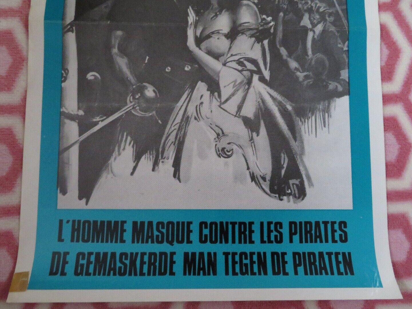 L'HOMME MASQUE CONTRE LES PIRATES BELGIUM (21"x 14") POSTER Gustavo Rojo 1962