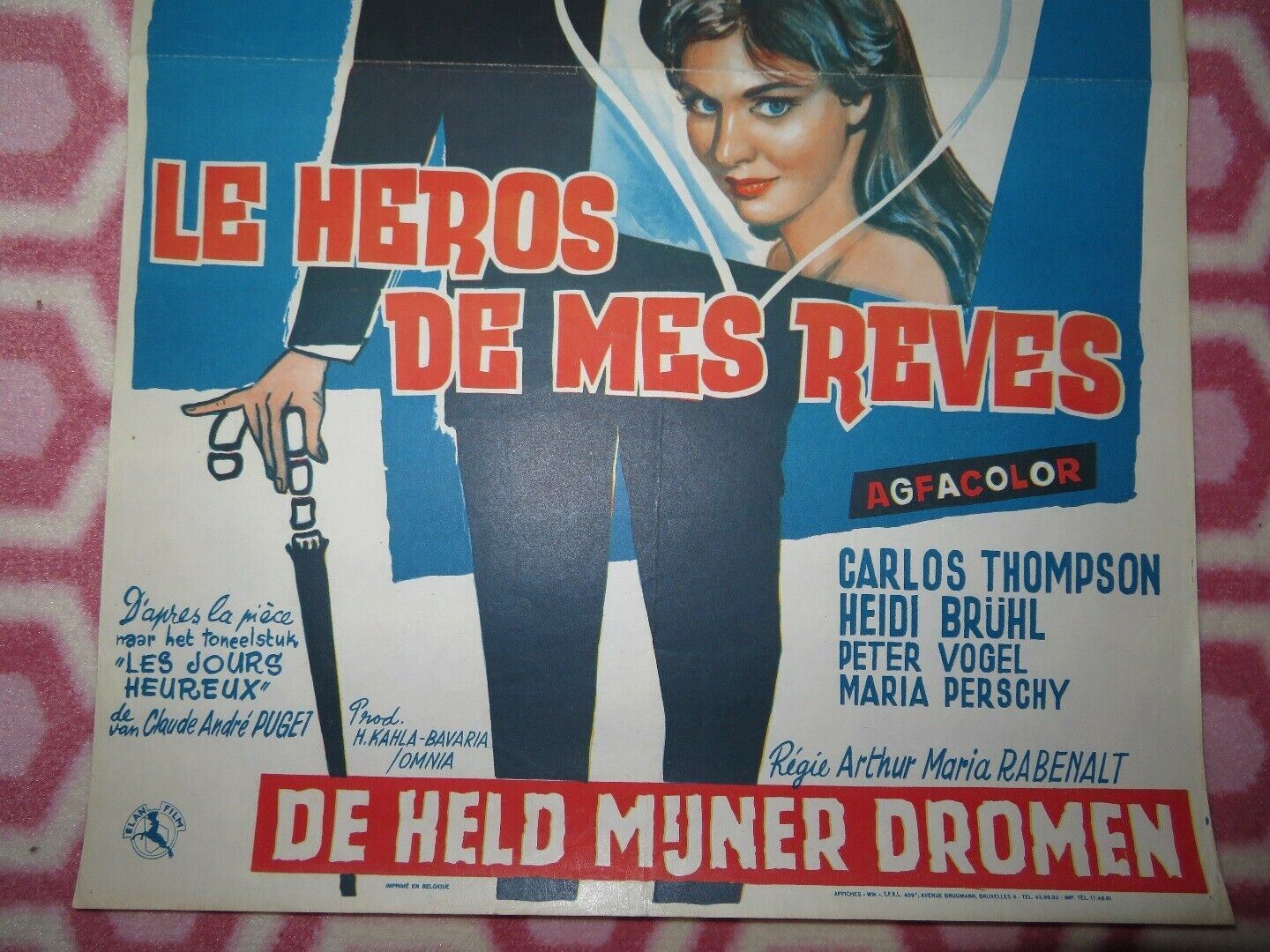 LE HEROS DE MES REVES/ Der Held meiner Träume BELGIUM (21"x 14") POSTER 1960