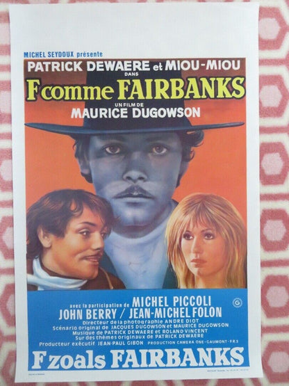 F COMME FAIRBANKS BELGIUM (21.5"x 14.5") POSTER PATRICK DEWAERE  MIOU MIOU