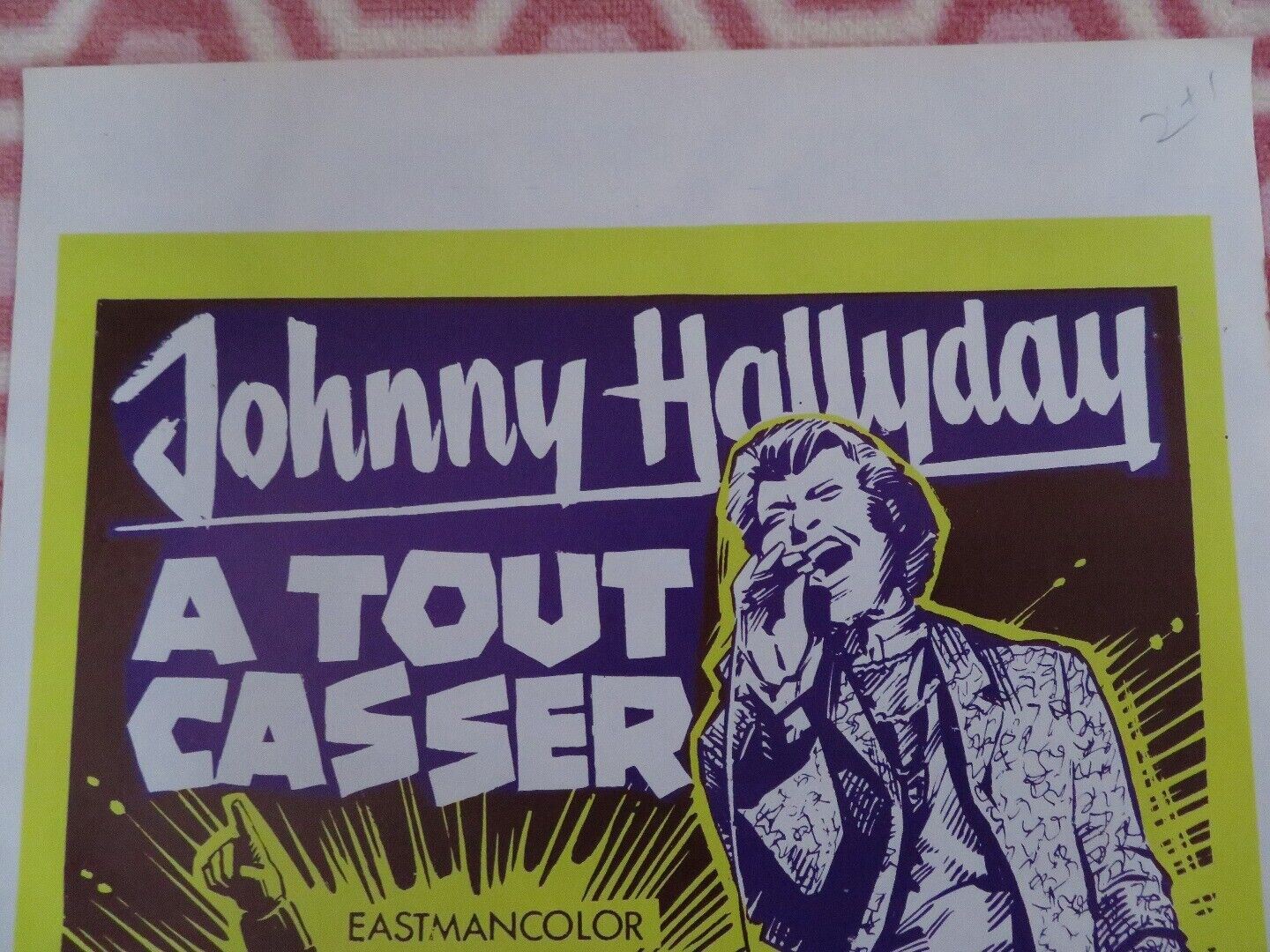 THE GREAT CHASE/ A TOUT CASSER BELGIUM (21"x 14") POSTER JOHNNY HALLYDAY 1968