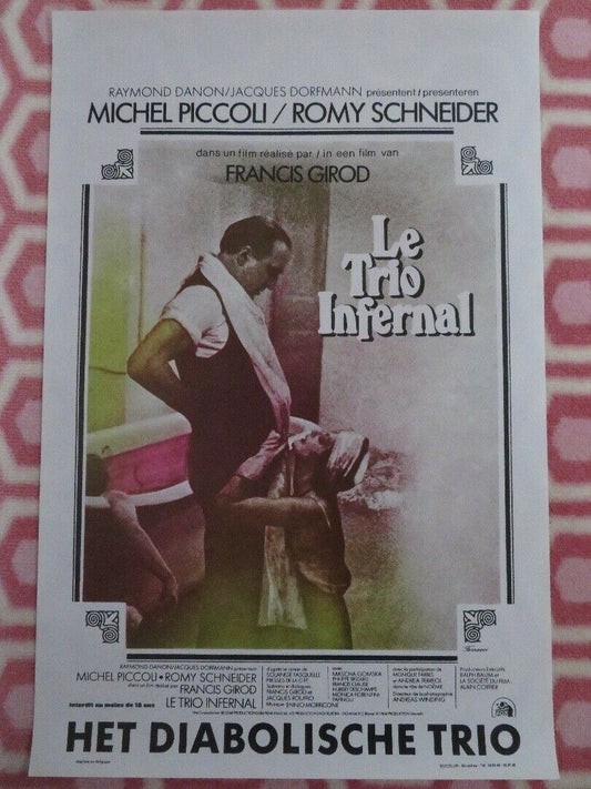 LE TRIO INFERNAL  BELGIUM (21.5"x 14.5") POSTER MICHEL PICCOLI ROMY SCHNEIDER