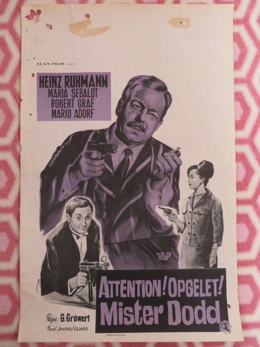 ATTENTION! OPGELET! MISTER DODD BELGIUM (21"x 14") POSTER HEINZ RUHMANN 1964