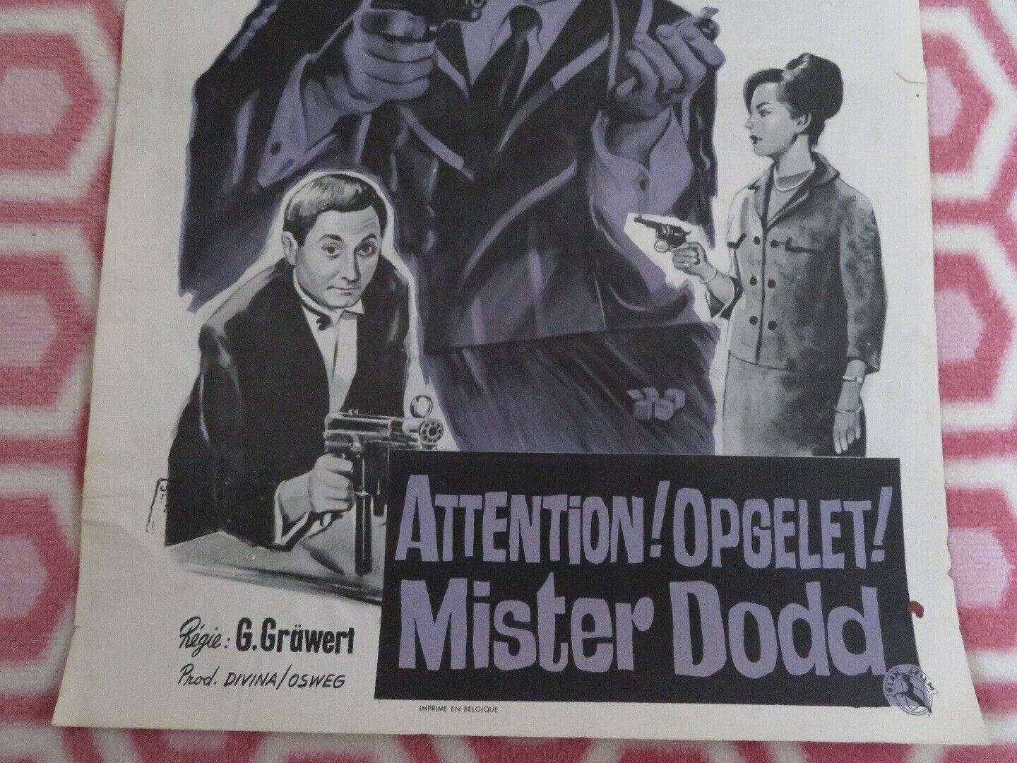 ATTENTION! OPGELET! MISTER DODD BELGIUM (21"x 14") POSTER HEINZ RUHMANN 1964