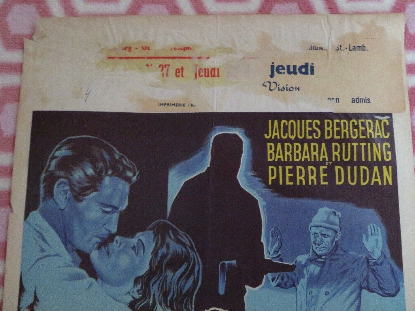 UN HOMME SE PENCHE SUR SON PASSE BELGIUM (22"x 14.5") POSTER JACQUES BERGERAC