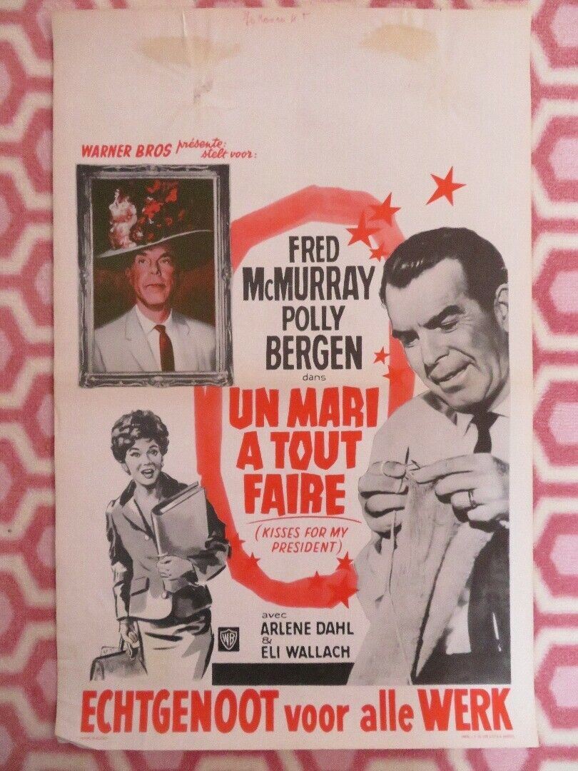 UN MARI A TOUT FAIRE/ KISSES FOR MY PRESIDENT BELGIUM (21.5"x 14") POSTER 1964