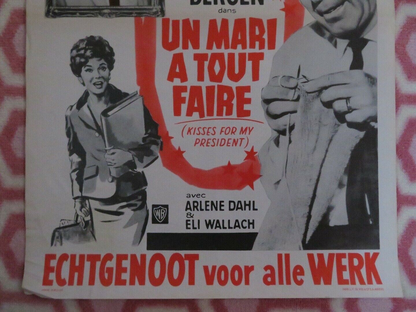 UN MARI A TOUT FAIRE/ KISSES FOR MY PRESIDENT BELGIUM (21.5"x 14") POSTER 1964