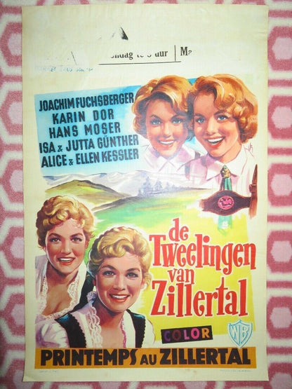 DIE ZWILLINGE VOM ZILLERTAL BELGIUM (21.5"x 14") POSTER KARIN DOR 1957