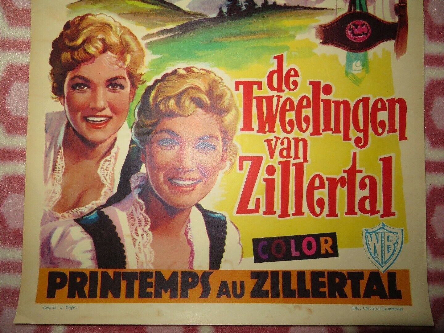 DIE ZWILLINGE VOM ZILLERTAL BELGIUM (21.5"x 14") POSTER KARIN DOR 1957