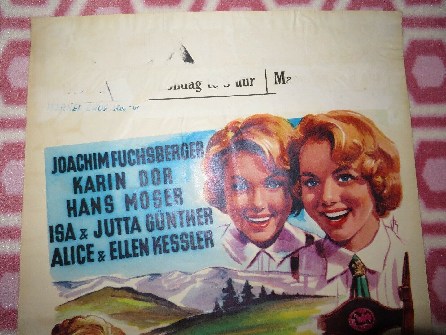 DIE ZWILLINGE VOM ZILLERTAL BELGIUM (21.5"x 14") POSTER KARIN DOR 1957