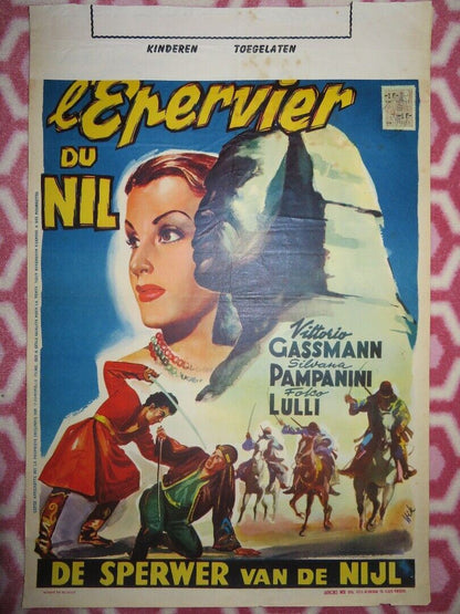 L'EPERVIER DU NILL/ Lo sparviero del Nilo BELGIUM (20.5"x 14") POSTER 1950