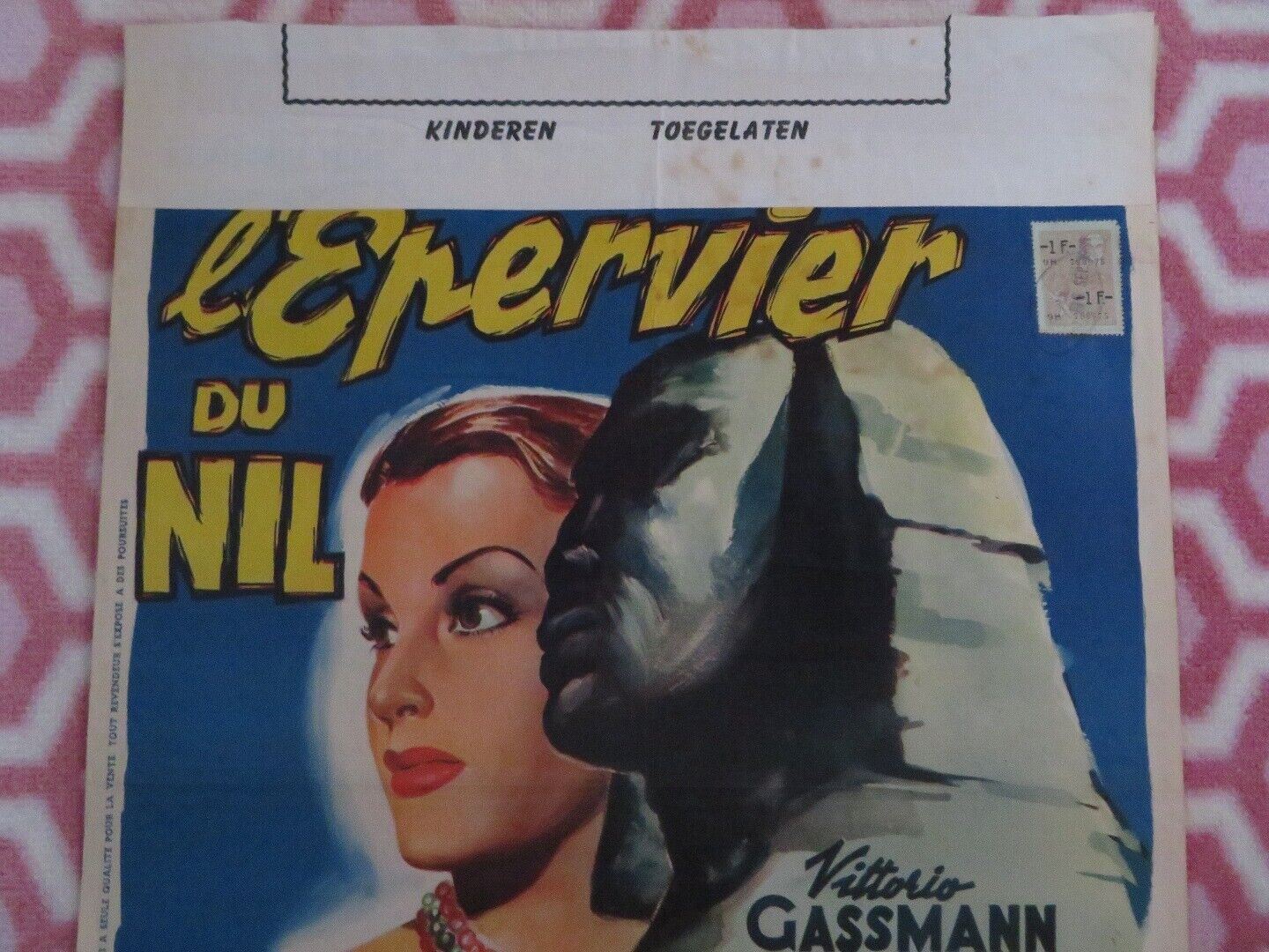 L'EPERVIER DU NILL/ Lo sparviero del Nilo BELGIUM (20.5"x 14") POSTER 1950