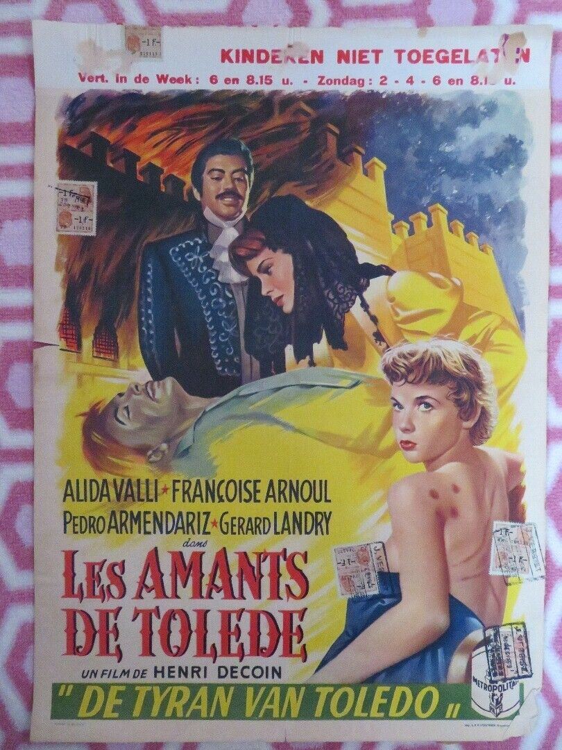 LES AMANTS DE TOLEDE/ The Lovers of Toledo BELGIUM (19.5"x 14") POSTER 1953