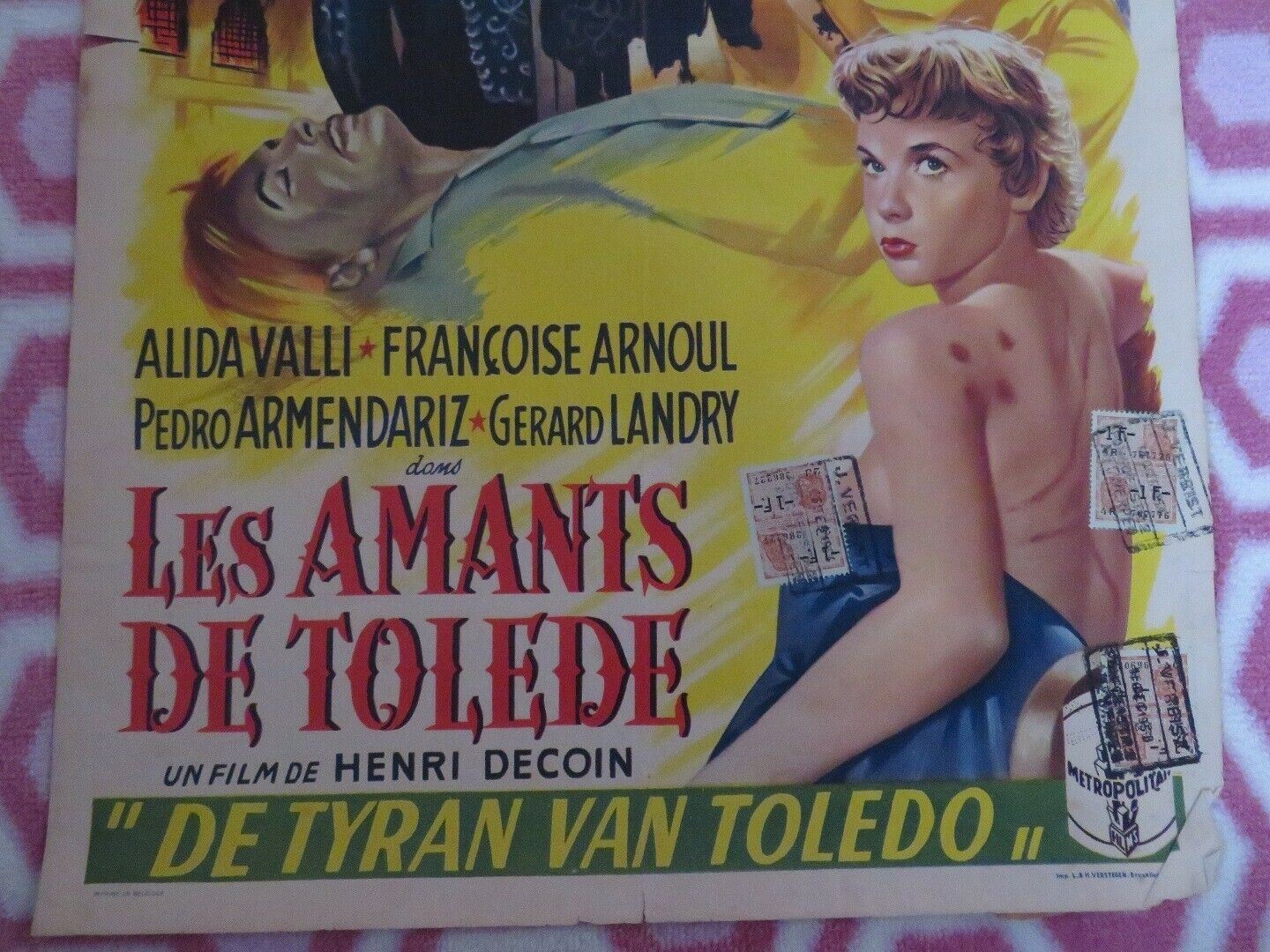 LES AMANTS DE TOLEDE/ The Lovers of Toledo BELGIUM (19.5"x 14") POSTER 1953