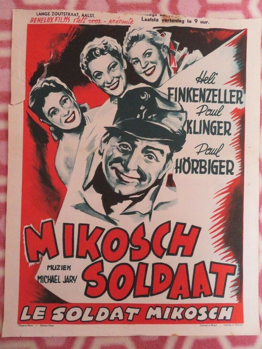 MIKOSCH SOLDAAT/ Mikosch rückt ein BELGIUM (17.5"x 13.5") POSTER 1952