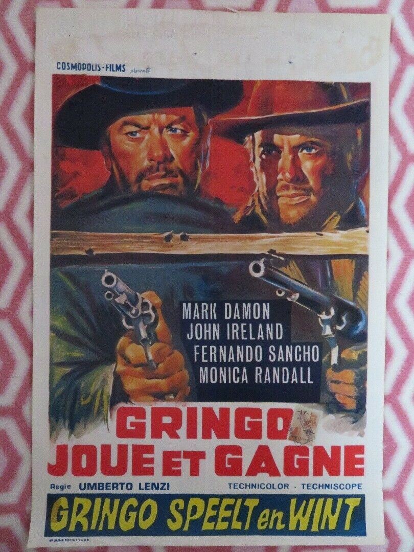 GRINGO JOUE ET GAGNE BELGIUM (21"x 14") POSTER MARK DAMON JOGH IRELAND 1968