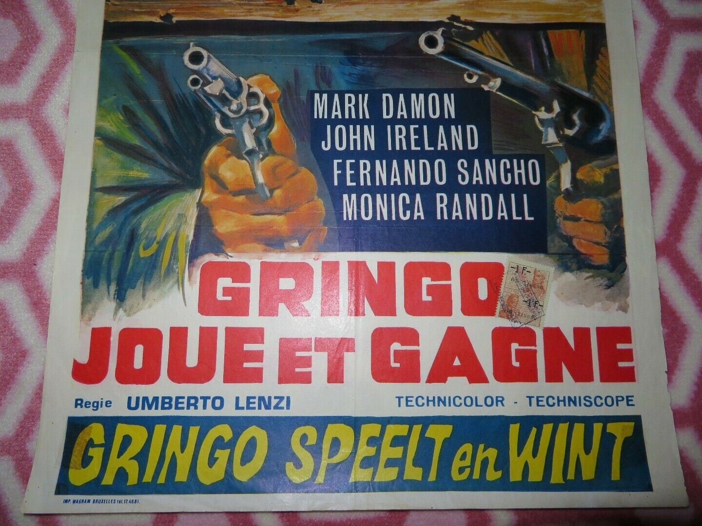 GRINGO JOUE ET GAGNE BELGIUM (21"x 14") POSTER MARK DAMON JOGH IRELAND 1968