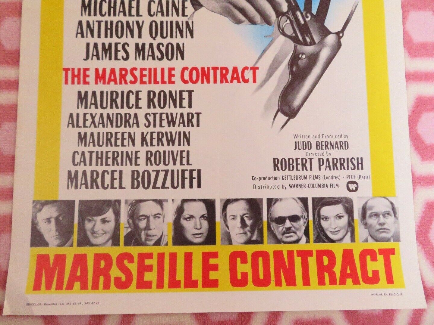 MARSEILLE CONTRAT/ The Destructors  BELGIUM (21.5"x 14") POSTER MICHAEL CAINE