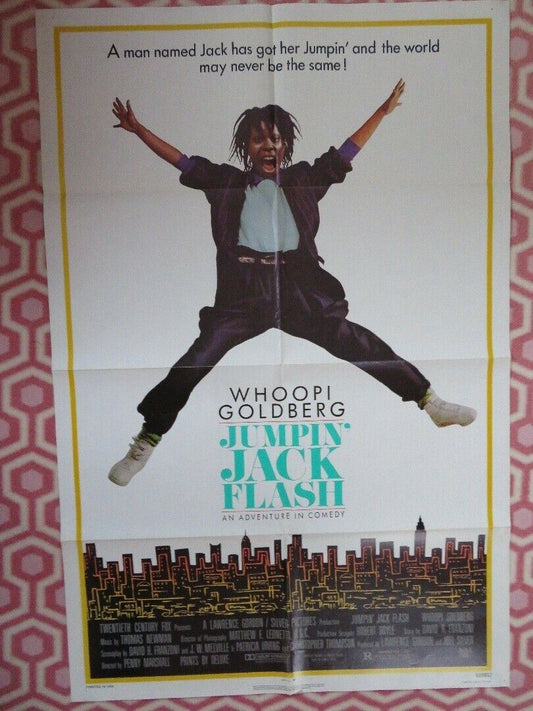 JUMPIN' JACK FLASH ONE SHEET POSTER FOLDED WHOOPI GOLDBERB 1986