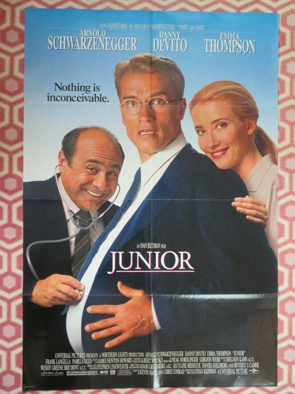 JUNIOR ONE SHEET POSTER FOLDED ARNOLD SCHWARZENEGGER DANNY DEVITO 1994