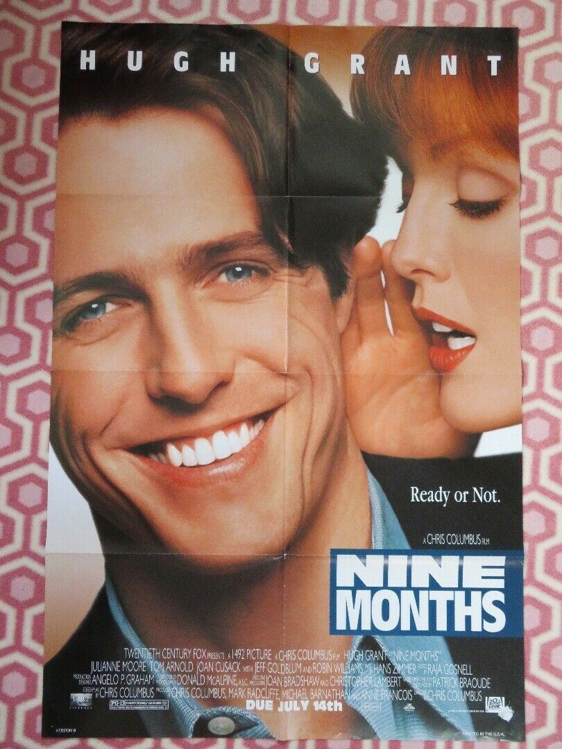 NINE MONTHS- VERSON B ONE SHEET POSTER FOLDED HUGE GRANT CHRIS COLUMBUS 1995