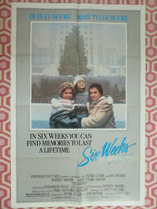 SIX WEEKS ONE SHEET POSTER FOLDED DUDLEY MOORE MARY TYLER MOORE 1982